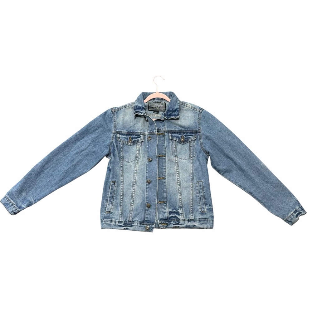 Brooklyn Cloth Light Wash Denim Jacket Oversized Fit Size S